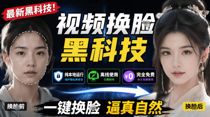 AI人工智能如此夸张？一键视频换Lian黑科技，纯本地离线运行，本地视频换Lian娱乐工具，AI FaceSwap-985网创