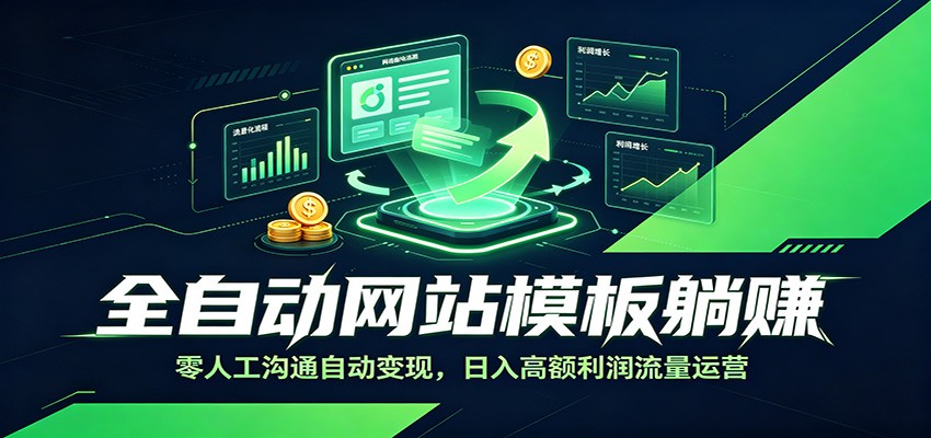 全自动网站模板躺赚：零人工沟通自动变现，日入高额利润流量运营-985网创