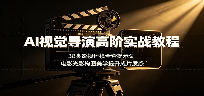 AI视觉导演高阶实战教程：38类影视运镜全套提示词，电影光影构图美学提升成片质感-985网创