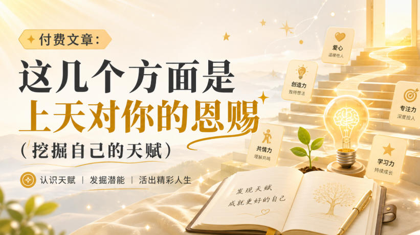 付费文章：这几个方面是上天对你的恩赐(挖掘自己的天赋)-985网创