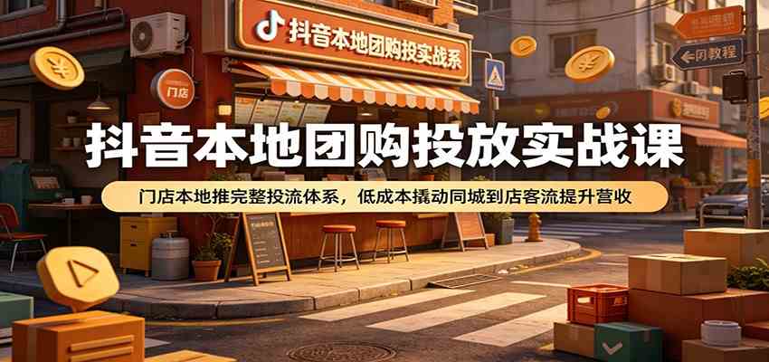 抖音本地团购投放实战课：门店本地推完整投流体系，低成本撬动同城到店客流提升营收-985网创
