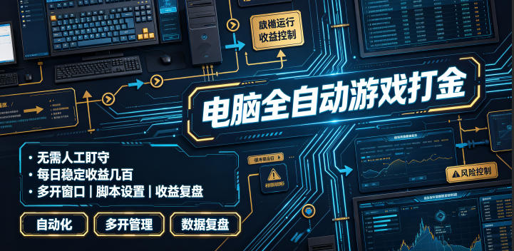 电脑全自动游戏打金，无需人工盯守，每日稳定收益几百！【揭秘】-985网创