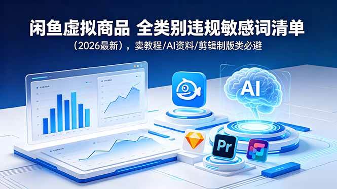 （18961期）闲鱼虚拟商品 全类别违规敏感词清单（2026最新），卖教程/AI资料/剪辑制版类必避-985网创