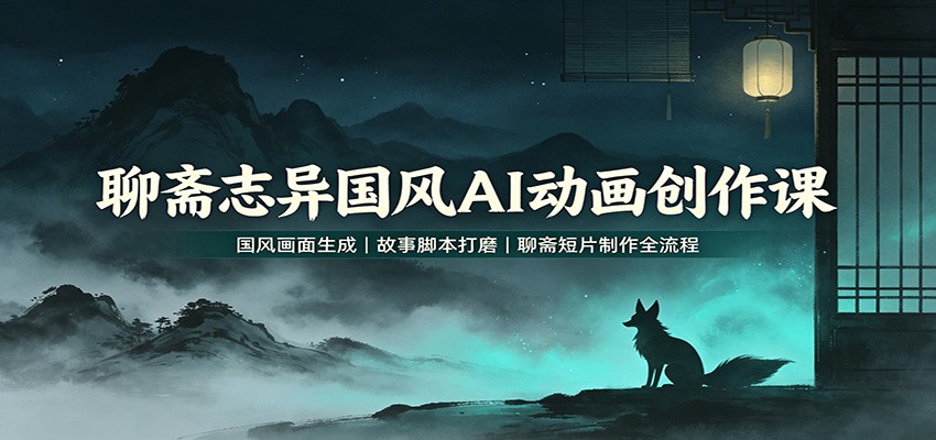 聊斋志异国风AI动画创作课：国风画面生成，故事脚本打磨，聊斋短片制作全流程-985网创