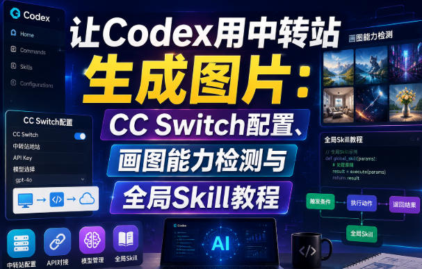 让Codex用中转站生成图片：CC Switch配置、画图能力检测与全局Skill教程-985网创