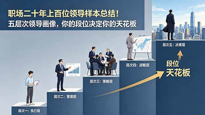 （18900期）付费文章：职场二十年上百位领导样本总结！五层次领导画像，你的段位决定你的天花板-985网创