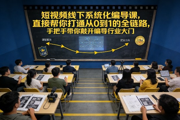 短视频线下系统化编导课，直接帮你打通从0到1的全链路，手把手带你敲开编导行业大门-985网创