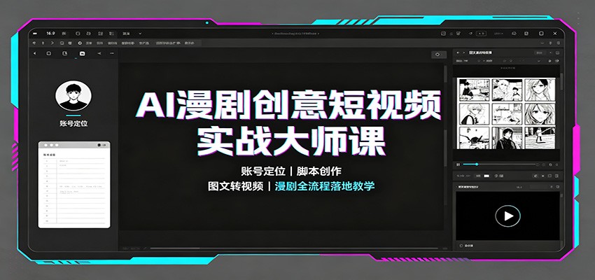 AI漫剧创意短视频实战大师课：账号定位脚本创作，图文转视频，漫剧全流程落地教学-985网创