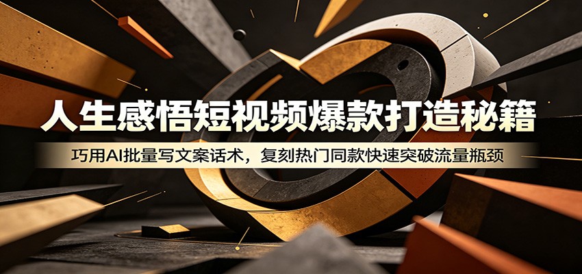人生感悟短视频爆款打造秘籍：巧用A 批量写文案话术，复刻热门同款快速突破流量瓶颈-985网创
