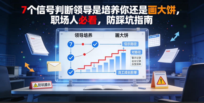 付费文章：7个信号判断领导是培养你还是画大饼，职场人必看，防踩坑指南-985网创