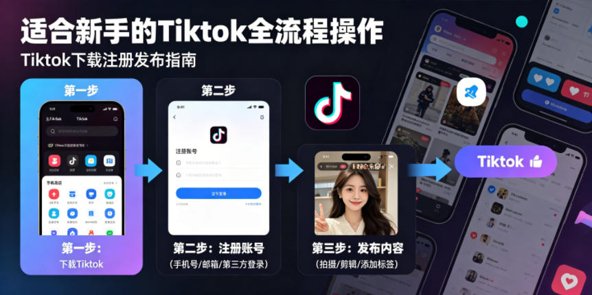 Tiktok下载注册发布，适合新手的Tiktok全流程操作-985网创