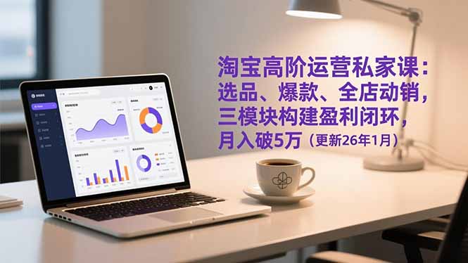 淘宝高阶运营私家课：选品、爆款、全店动销，三模块构建盈利闭环，月入破5万(更新26年1月-985网创