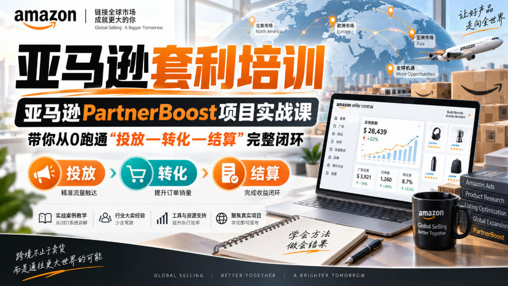lead菌·亚马逊套利培训，亚马逊partnerboost项目实战课，带你从0跑通”投放—转化—结算”完整闭环-985网创