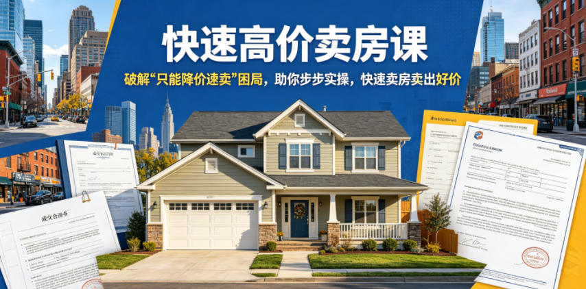 快速高价卖房课，破解“只能降价速卖”困局，助你步步实操，快速卖房卖出好价（更新2026）-985网创