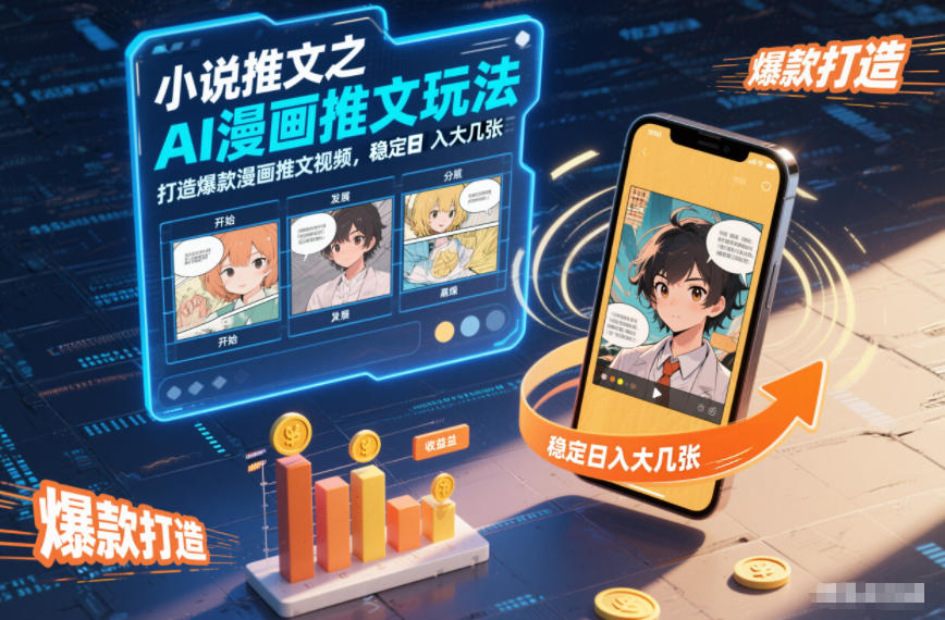 小说推文之AI漫画推文玩法，打造爆款漫画推文视频，稳定日入大几张-985网创