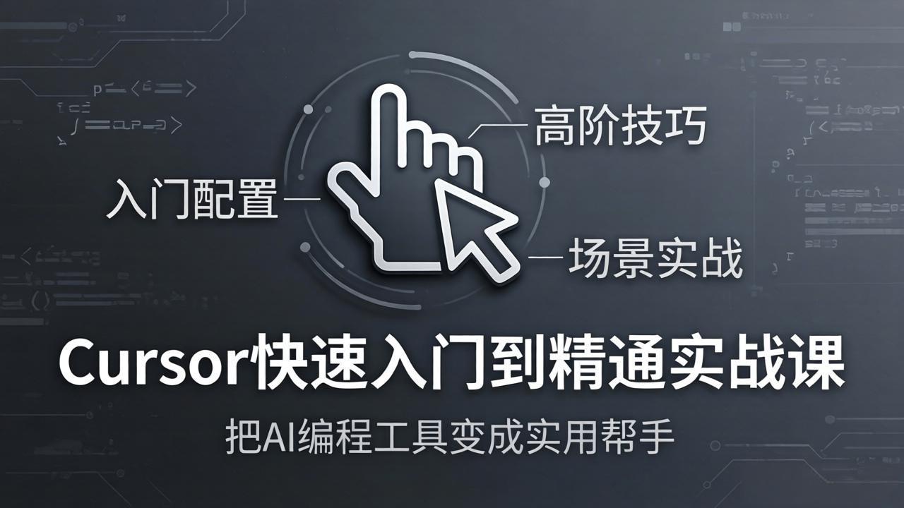 Cursor快速入门到精通实战课：入门配置+高阶技巧+场景实战，把AI编程工具变成实用帮手-985网创