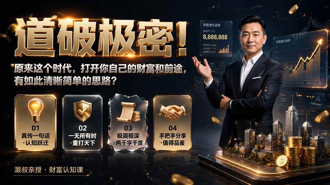 （19661期）付费文章：道破极密！原来这个时代，打开你自己的财富和前途，有如此清晰简单的思路？-985网创