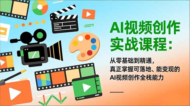 AI视频创作实战课程：从零基础到精通，真正掌握可落地、能变现的AI视频创作全栈能力-985网创