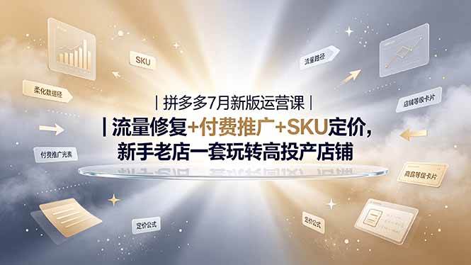 （19167期）2026拼多多掘金运营私教大课-7月，流量推广定价申诉全覆盖，一套打法稳定店铺长期出单-985网创