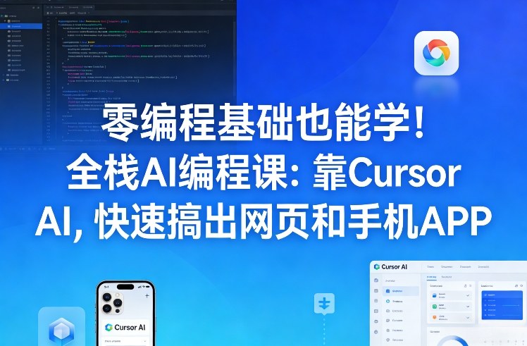 零编程基础也能学！全栈AI编程课：靠Cursor AI，快速搞出网页和手机APP-985网创