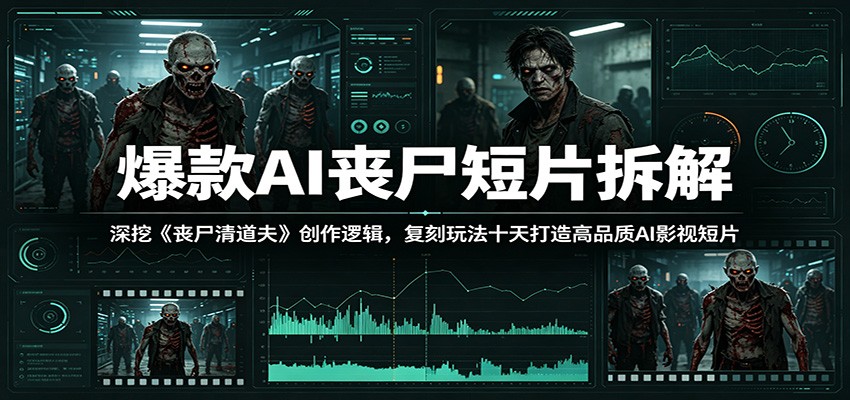 爆款AI丧尸短片拆解：深挖《丧尸清道夫》创作逻辑，复刻玩法快速打造高品质AI影视短片-985网创