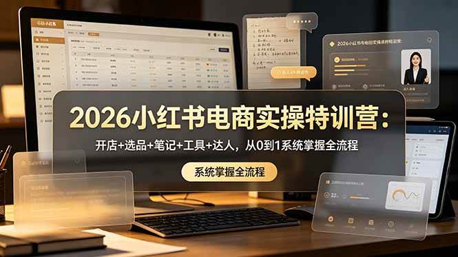 （18978期）2026小红书电商实操特训营：开店+选品+笔记+工具+达人，从0到1系统掌握全流程-985网创