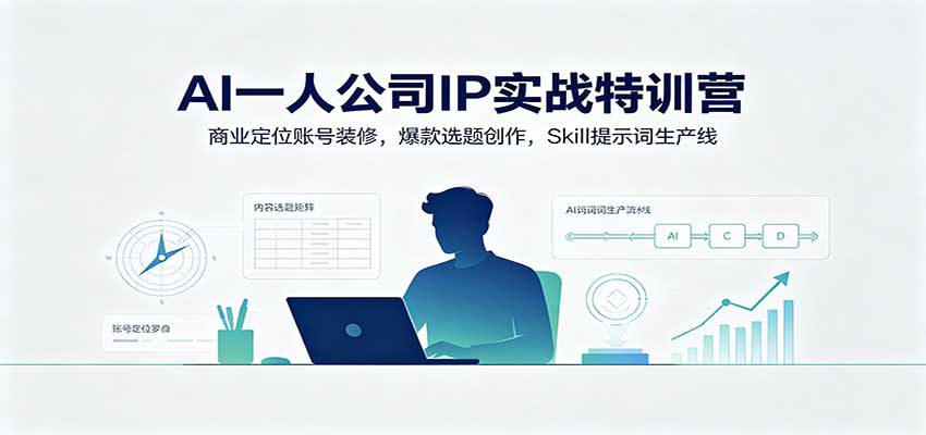 AI一人公司IP实战特训营：商业定位账号装修，爆款选题创作，Skill提示词生产线-985网创