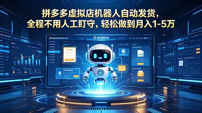 （18779期）拼多多虚拟店机器人自动发货，全程不用人工盯守，轻松做到月入 1-5 万-985网创