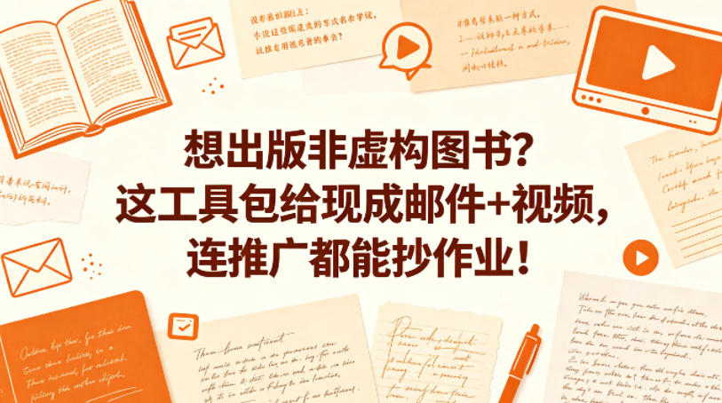 想出版非虚构图书？这工具包给现成邮件+视频，连推广都能抄作业！【原创双语字幕】-985网创