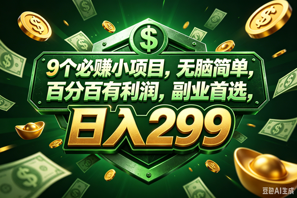（18712期）9个必赚的小项目，百分百赚，无脑简单，副业首选，日入199+-985网创