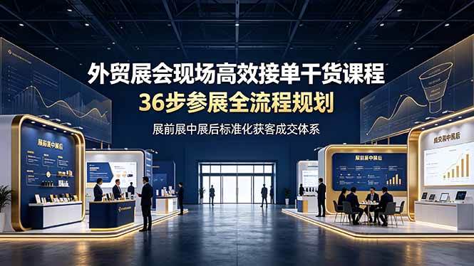 （19157期）外贸展会现场高效接单干货课程，36步参展全流程规划，展前展中展后标准化获客成交体系-985网创
