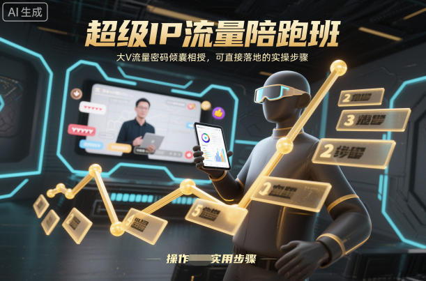 超级IP流量陪跑班，大V流量密码倾囊相授，可直接落地的实操步骤-985网创