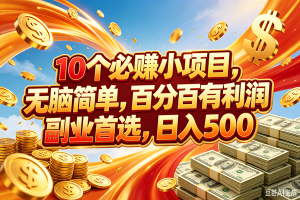 （18918期）10个必赚的小项目，百分百赚元子，无脑简单，副业首选，日入500+-985网创