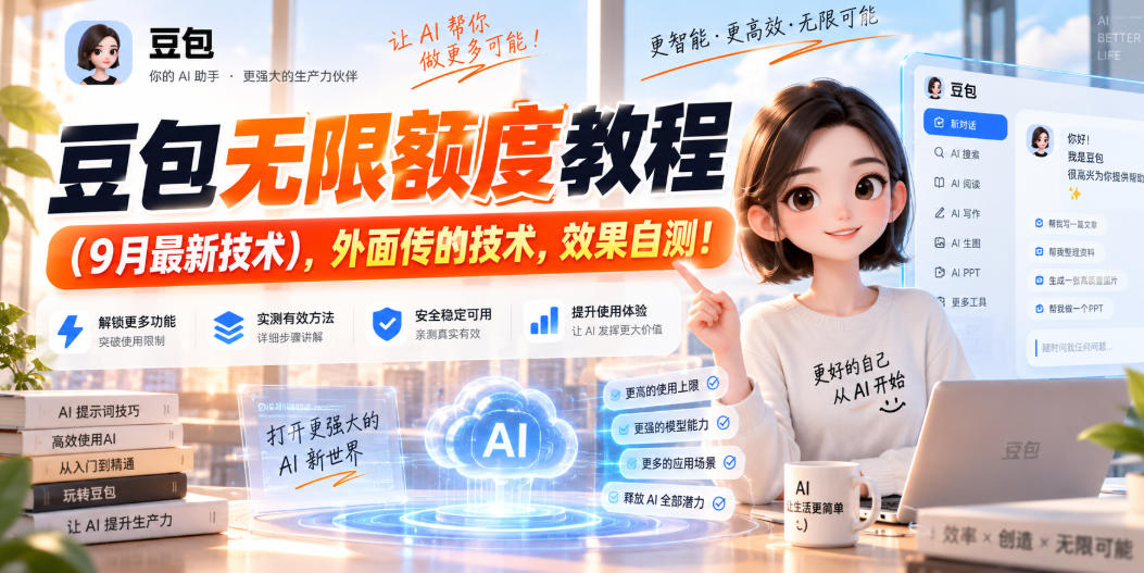 豆包无限额度教程(9月最新技术)，外面传的技术，效果自测！-985网创
