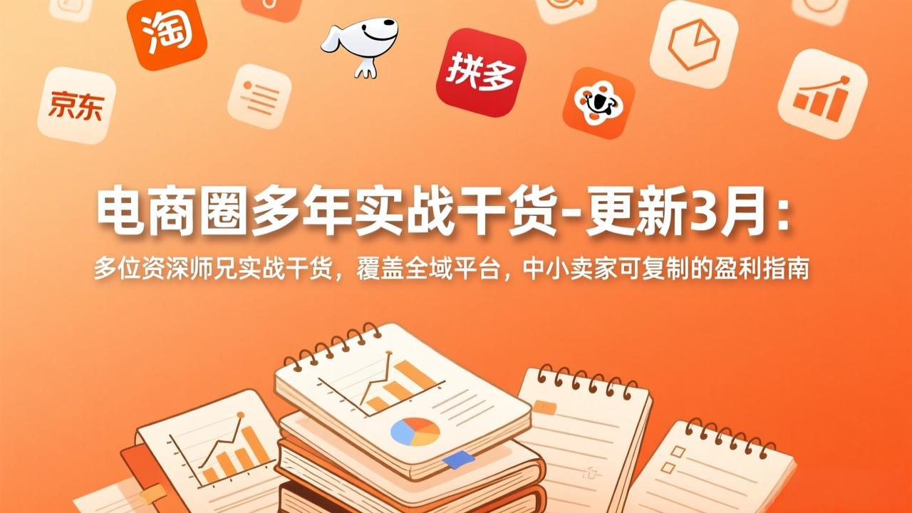 电商圈多年实战干货-更新3月：多位资深师兄实战干货，覆盖全域平台，中小卖家可复制的盈利指南-985网创