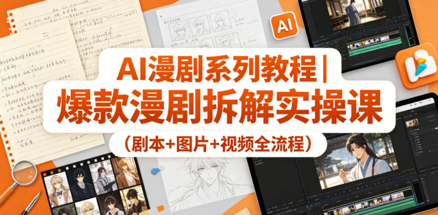 AI漫剧系列教程｜爆款漫剧拆解实操课(剧本+图片+视频全流程)-985网创