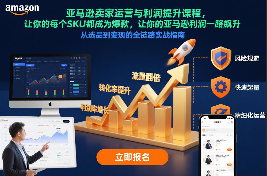 亚马逊卖家运营与利润提升课程，让你的每个SKU都成为爆款，让你的亚马逊利润一路飙升(更新12月)-985网创