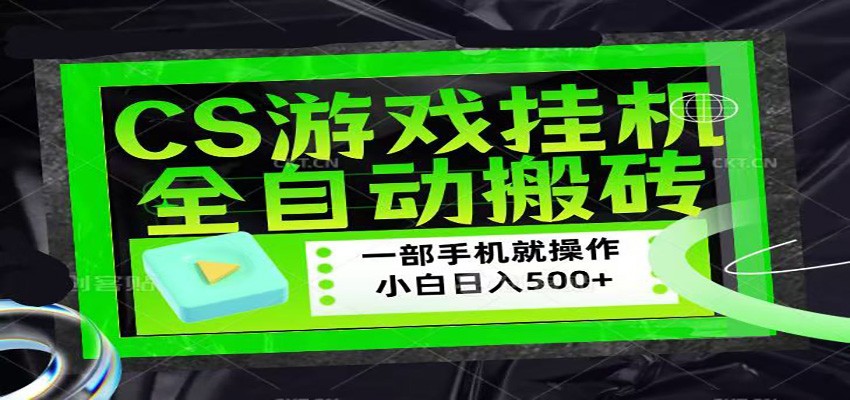 CSGO游戏挂机捡漏搬砖，超稳定的项目，带领1000+小白实现日入500+-985网创