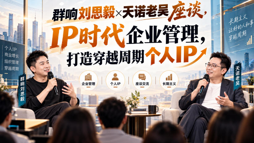 群响刘思毅×天诺老吴座谈，IP时代企业管理，打造穿越周期个人IP-985网创