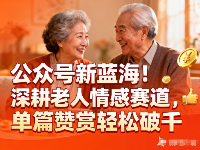 公众号新蓝海！深耕老人情感赛道，单篇赞赏轻松破1k-985网创