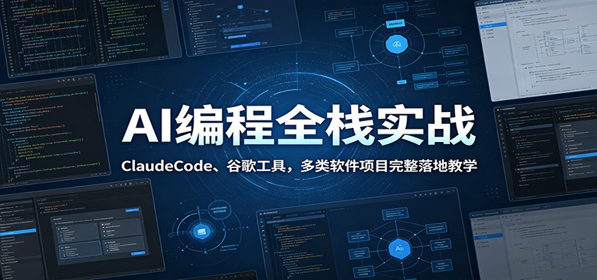 AI编程全栈实战：ClaudeCode、谷歌工具，多类软件项目完整落地教学-985网创