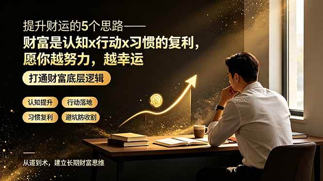 （19233期）付费文章：提升财运的5个思路——财富是认知x行动x习惯的复利，愿你越努力，越幸运-985网创