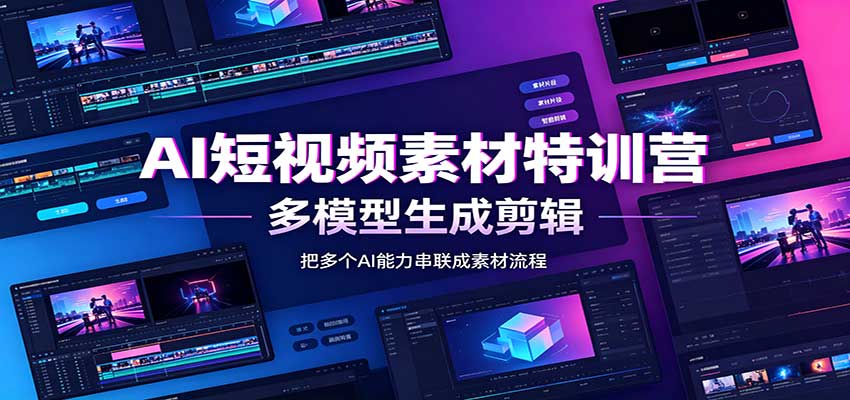 AI短视频素材特训营：Codex本地部署实操，多模型生成剪辑，爆量素材挖掘教学-985网创