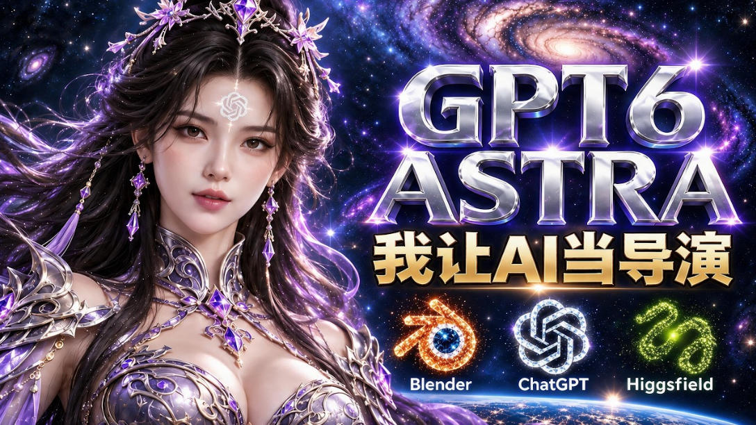 让GPT-6 Astra当导演！Higgsfield和Blender实战打造30秒玄幻精准运镜短片！-985网创
