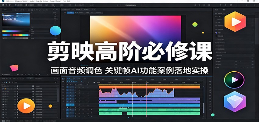 剪映高阶必修课：画面音频调色，关键帧AI功能案例落地实操-985网创
