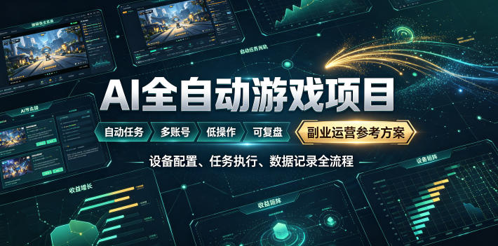 AI全自动游戏躺賺副业：日入几百，稳定运行三年的项目！【揭秘】-985网创