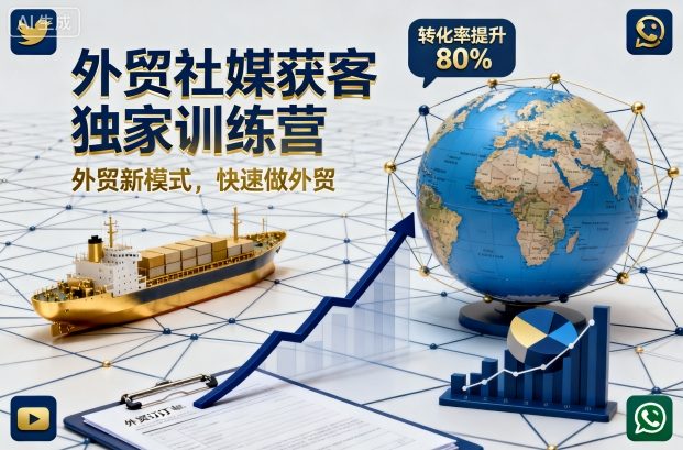 外贸社媒获客独家训练营，外贸新模式，快速做外贸(更新26年2月)-985网创