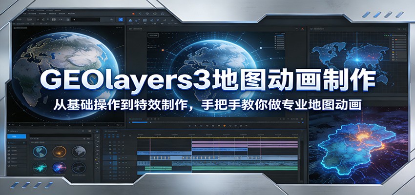 GEOlayers3地图动画制作：从基础操作到特效制作，手把手教你做专业地图动画-985网创