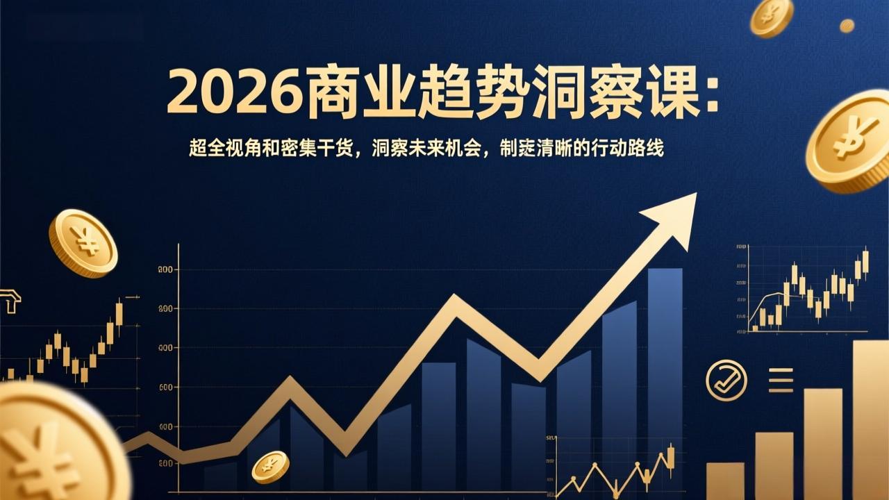 2026商业趋势洞察课：超全视角和密集干货，洞察未来机会，制定清晰的行动路线-985网创