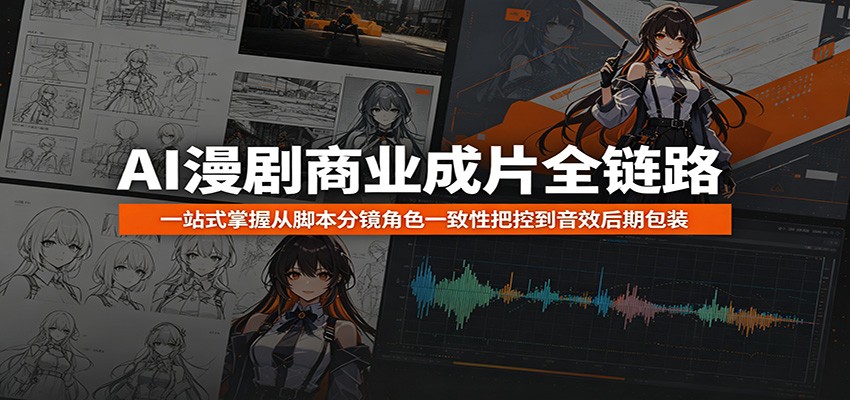 AI漫剧商业成片全链路：一站式掌握从脚本分镜角色一致性把控到音效后期包装-985网创